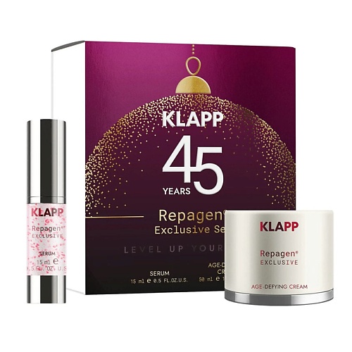 

KLAPP COSMETICS Рождественский набор Repagen Exclusive 45+: сыворотка+крем, Рождественский набор Repagen Exclusive 45+: сыворотка+крем