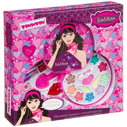 

BONDIBON Набор декоративной косметики Eva Moda "Косметичка круглая" розовая 2 уровня 3 помады, Набор декоративной косметики Eva Moda "Косметичка круглая" розовая 2 уровня 3 помады