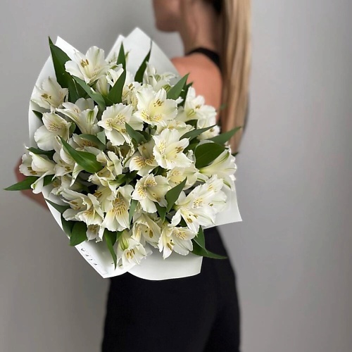МНОГО ЦВЕТОВ ЦВЕТОЧНЫЙ МАГАЗИН Букет Белых Альстромерий 1950₽