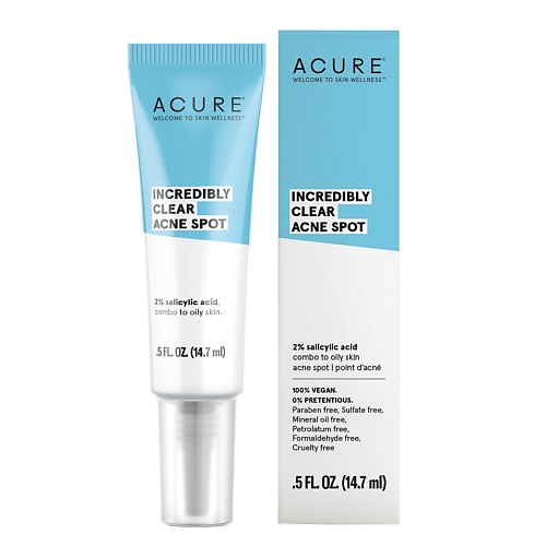 

ACURE Гель от прыщей с 2% салициловой кислотой Incredibly Clear 7, Гель от прыщей с 2% салициловой кислотой Incredibly Clear