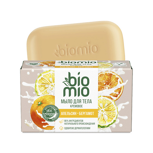 

BIO MIO Кремовое мыло для тела с эфирными маслами апельсина и бергамота Body Cream Bar Soap 140, Кремовое мыло для тела с эфирными маслами апельсина и бергамота Body Cream Bar Soap