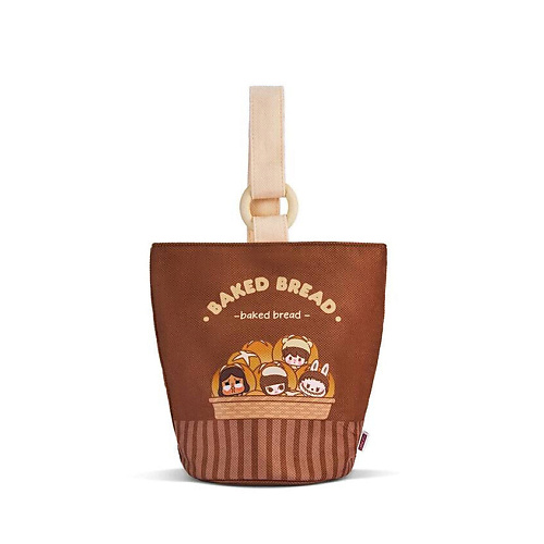 Мягкая игрушка POP MART Фигурка Cute Grain Baked Puffy Collection, Bucket Bag Trend Based Bucket Bag (Brown)