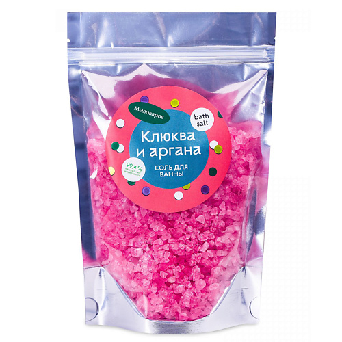 

МЫЛОВАРОВ Ароматизирующая соль для ванн "Клюква и аргана" 400, Ароматизирующая соль для ванн "Клюква и аргана"