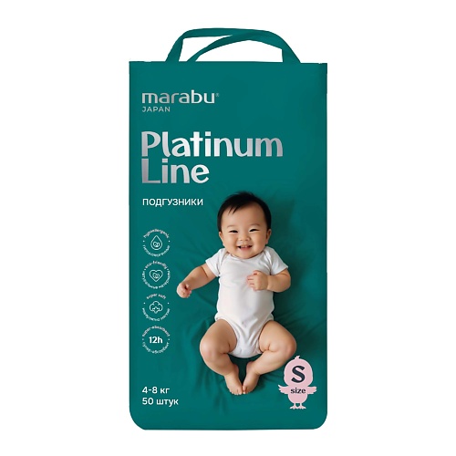 

MARABU Подгузники на липучках Platinum Line (4-8 кг) 50 шт, Подгузники на липучках Platinum Line (4-8 кг) 50 шт