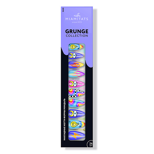 

MIAMITATS Набор накладных ногтей GRUNGE Rave, Набор накладных ногтей GRUNGE Rave