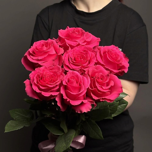 

ДАМА ФЕЯ Ароматные розы Эквадор 7шт лентой, Ароматные розы Эквадор 7шт лентой