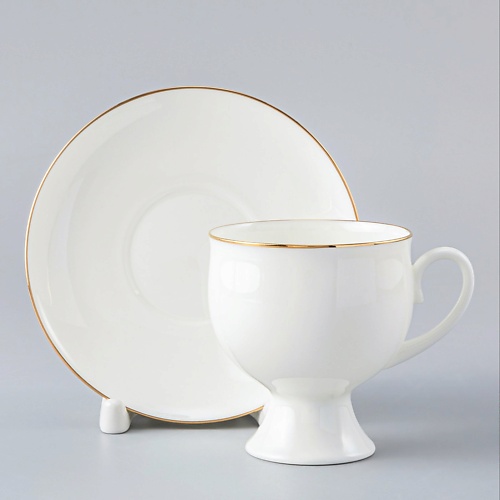 

ИМПЕРАТОРСКИЙ ФАРФОРОВЫЙ ЗАВОД Чашка с блюдцем кофейная "Золотая лента", Чашка с блюдцем кофейная "Золотая лента"