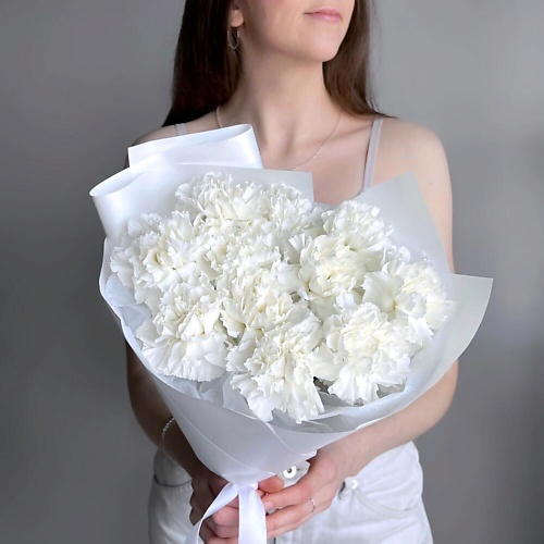 

МНОГО ЦВЕТОВ ЦВЕТОЧНЫЙ МАГАЗИН Букет комплимент из белых диантусов, Букет комплимент из белых диантусов