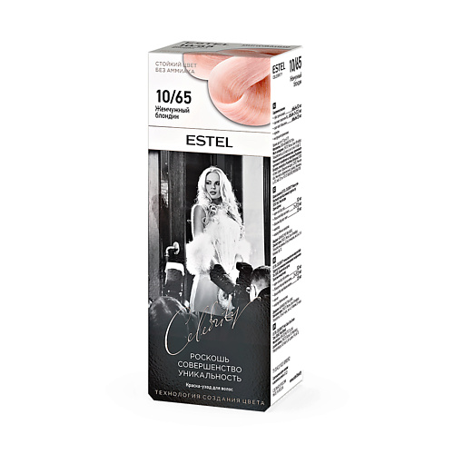 

ESTEL PROFESSIONAL Краска-уход для волос CELEBRITY тон 10/65 жемчужный блондин 140, Краска-уход для волос CELEBRITY тон 10/65 жемчужный блондин