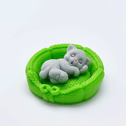 

SKUINA Мыло ручной работы Серый котенок на лежанке 65, Мыло ручной работы Серый котенок на лежанке