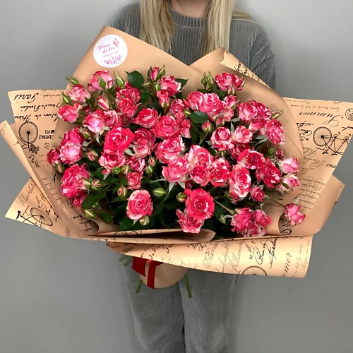 

FLEUR DE FEE ЦВЕТОЧНАЯ ФЕЯ Букет из кустовых роз Файерфокс 9 веток, Букет из кустовых роз Файерфокс 9 веток