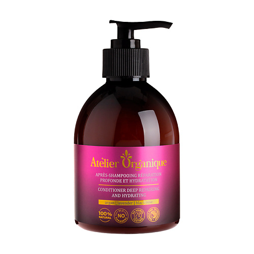 

ATELIER ORGANIQUE Кондиционер натуральный для глубокого восстановления и увлажнения волос 300, Кондиционер натуральный для глубокого восстановления и увлажнения волос