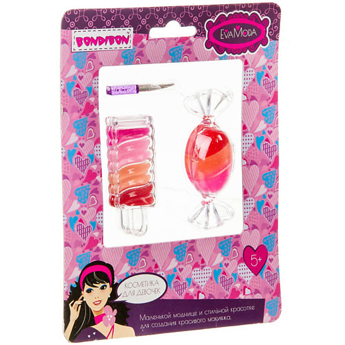 

BONDIBON Набор декоративной косметики Eva Moda "Леденец и конфетка с блесками для губ" 4 цвета, Набор декоративной косметики Eva Moda "Леденец и конфетка с блесками для губ" 4 цвета