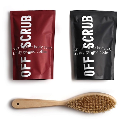 

OFF.SCRUB Подарочный набор для ухода за телом: кокосовый скраб, кофейный скраб, щетка, Подарочный набор для ухода за телом: кокосовый скраб, кофейный скраб, щетка