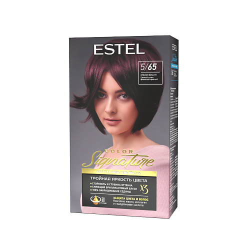 

ESTEL PROFESSIONAL Краска для волос стойкая COLOR Signature 5/65 Спелая вишня 170, Краска для волос стойкая COLOR Signature 5/65 Спелая вишня
