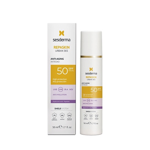 

SESDERMA Средство солнцезащитное антивозрастное для лица Repaskin Urban 365 Anti-aging SPF50 50, Средство солнцезащитное антивозрастное для лица Repaskin Urban 365 Anti-aging SPF50