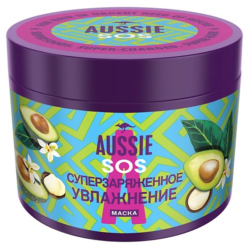 

AUSSIE Маска для волос Суперзаряженное увлажнение SOS 450, Маска для волос Суперзаряженное увлажнение SOS