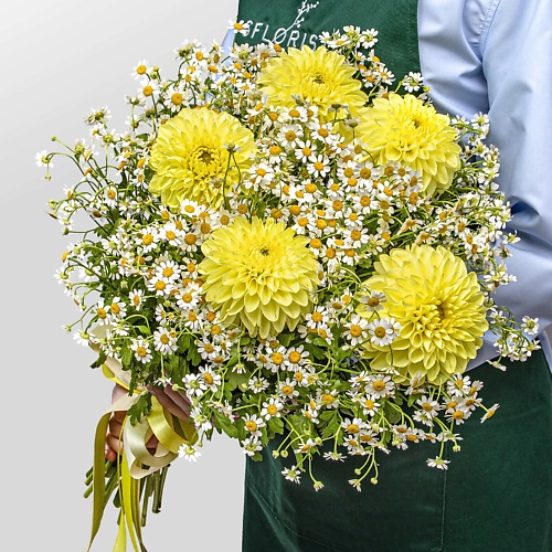 

STUDIO FLORISTIC Букет из Георгин и Ромашек «Деревенский Шик», Букет из Георгин и Ромашек «Деревенский Шик»