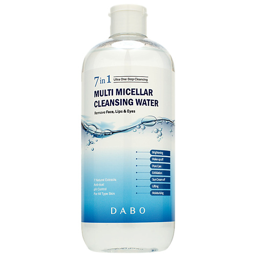 

DABO Вода мицеллярная с растительным комплексом Multi Micellar 7 in 1 Cleansing Water 500, Вода мицеллярная с растительным комплексом Multi Micellar 7 in 1 Cleansing Water