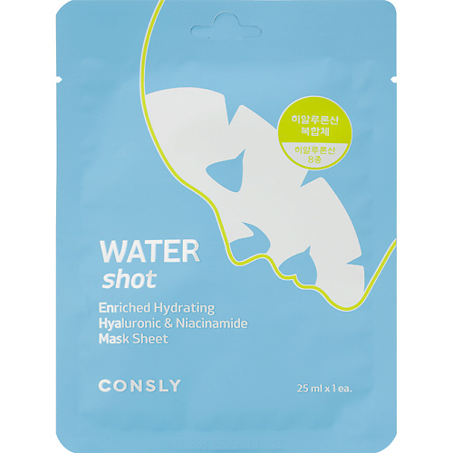 

CONSLY Восстанавливающая тканевая маска с ниацинамидом и комплексом гиалуроновых кислот Water Shot Enriched Hydrating Hyaluronic & Niacinamide Mask Sheet 25, Восстанавливающая тканевая маска с ниацинамидом и комплексом гиалуроновых кислот Water Shot Enric