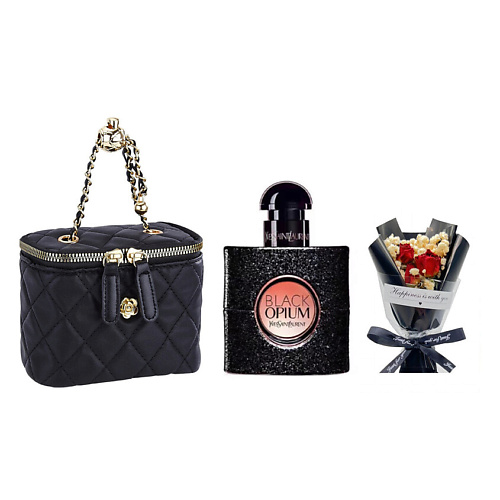 

YVES SAINT LAURENT Парфюмерный набор Black Opium +Букет+Сумка, Парфюмерный набор Black Opium +Букет+Сумка