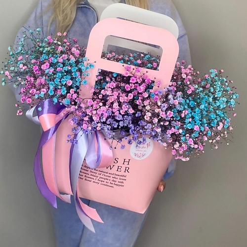 

FLEUR DE FEE ЦВЕТОЧНАЯ ФЕЯ Букет в сумочке из гипсофилы (микс), Букет в сумочке из гипсофилы (микс)