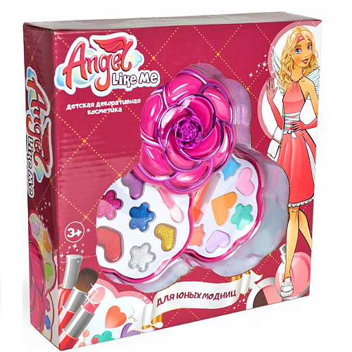 

ANGEL LIKE ME Набор детской декоративной косметики для девочек "Цветок" Двухслойный, Набор детской декоративной косметики для девочек "Цветок" Двухслойный