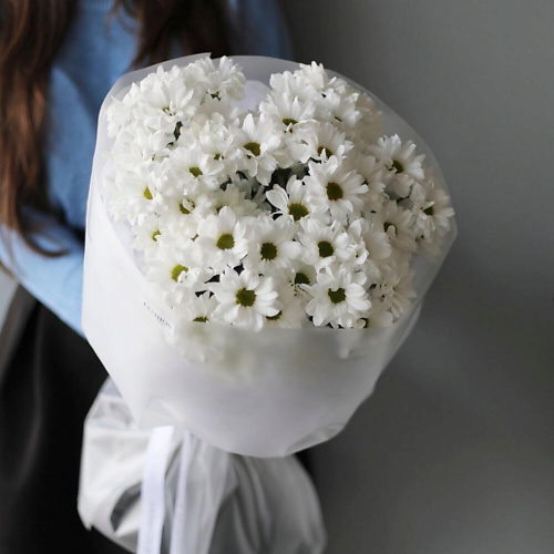 

FLOWERTVER 7 ромашкообразных хризантем в дизайнерской упаковке, 7 ромашкообразных хризантем в дизайнерской упаковке