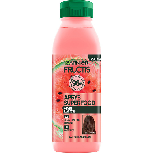 

FRUCTIS Шампунь, Superfood Арбуз, Объем для тонких волос 350, Шампунь, Superfood Арбуз, Объем для тонких волос