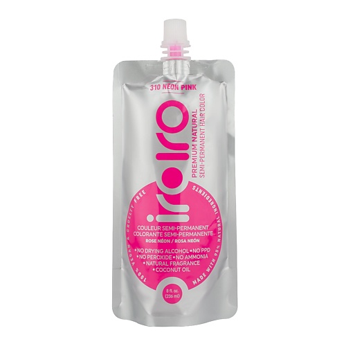

IROIRO Семи-перманентный краситель для волос 310 NEON PINK Неоновый розовый 236, Семи-перманентный краситель для волос 310 NEON PINK Неоновый розовый