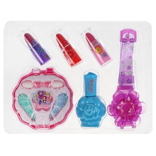 

МИЛАЯ ЛЕДИ Набор косметики для девочек Фееринки: Тени, Помада, Блеск для губ, Лак, Набор косметики для девочек Фееринки: Тени, Помада, Блеск для губ, Лак