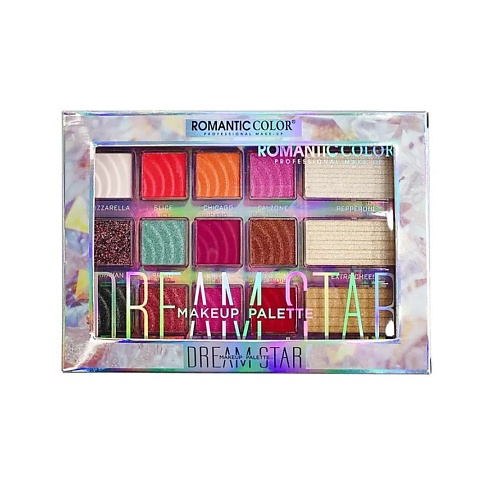 

ROMANTIC COLOR Палетка косметическая Dream Star тени+хайлайтер, Палетка косметическая Dream Star тени+хайлайтер
