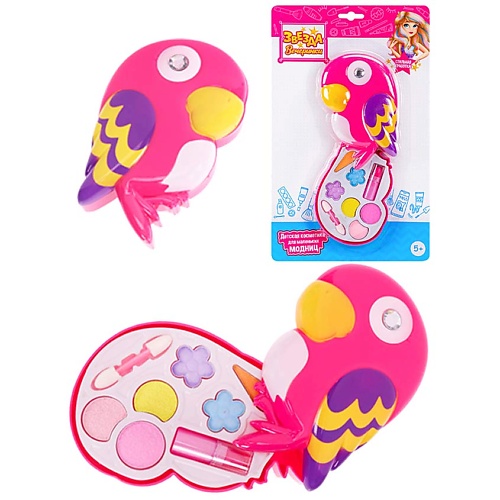 

ЗВЕЗДА ВЕЧЕРИНКИ Набор детской декоративной косметики "ПОПУГАЙЧИК" раскладной, Набор детской декоративной косметики "ПОПУГАЙЧИК" раскладной