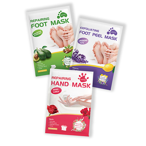 

FURO Увлажняющие, пилинг маски носочки и перчатки - набор, Увлажняющие, пилинг маски носочки и перчатки - набор