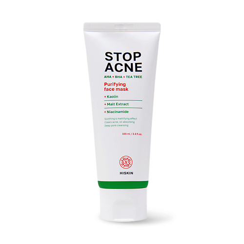 

HISKIN Маска для лица очищающая AHA + BHA + TEA TREE STOP ACNE 100, Маска для лица очищающая AHA + BHA + TEA TREE STOP ACNE