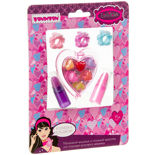 

BONDIBON Набор декоративной косметики Eva Moda "Сердечко" с зеркальцем, Набор декоративной косметики Eva Moda "Сердечко" с зеркальцем