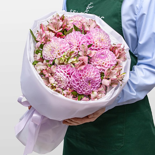 

STUDIO FLORISTIC Букет из Георгин и Альстромерий «Пастельный Восторг», Букет из Георгин и Альстромерий «Пастельный Восторг»