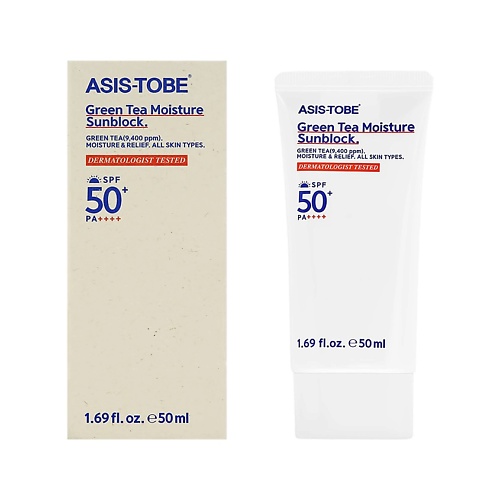 

ASIS-TOBE Крем для лица солнцезащитный с экстрактом зеленого чая SPF 50+ 50, Крем для лица солнцезащитный с экстрактом зеленого чая SPF 50+