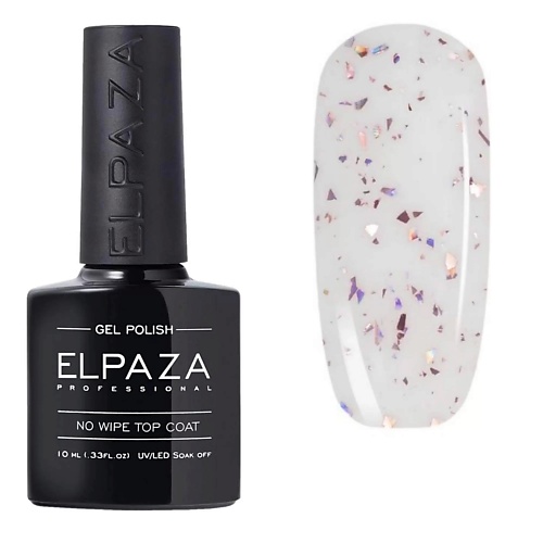 

ELPAZA PROFESSIONAL Топ без липкого слоя Top No Wipe Flakes с разноцветными хлопьями 10, Топ без липкого слоя Top No Wipe Flakes с разноцветными хлопьями