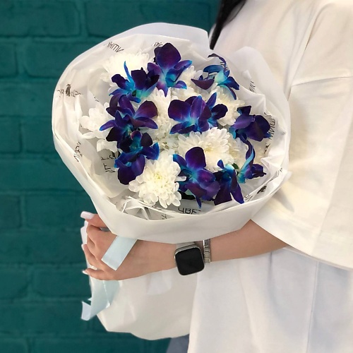 

ЦВЕТЫ МИШКИ Букет из хризантемы и орхидеи (дендробиума), Букет из хризантемы и орхидеи (дендробиума)