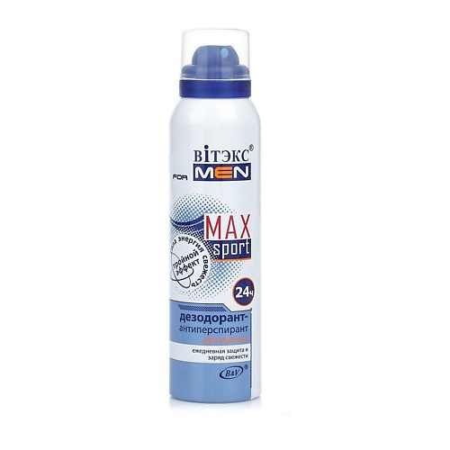 

ВИТЭКС FOR MEN MAX Sport дезодорант-антиперспирант 24 ч. 150, FOR MEN MAX Sport дезодорант-антиперспирант 24 ч.