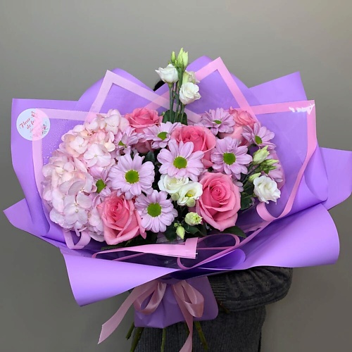 

FLEUR DE FEE ЦВЕТОЧНАЯ ФЕЯ Букет Мечта с гортензией, розами, хризантемой, эустомой, Букет Мечта с гортензией, розами, хризантемой, эустомой