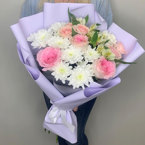 

FLEUR DE FEE ЦВЕТОЧНАЯ ФЕЯ Букет из роз, хризантем, альстромерии, Букет из роз, хризантем, альстромерии