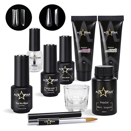 

ALL STAR PROFESSIONAL Набор для наращивания ногтей полигелем №02, Набор для наращивания ногтей полигелем №02