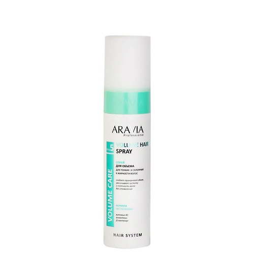

ARAVIA PROFESSIONAL Спрей для объема для тонких и склонных к жирности волос Volume Care Volume Hair Spray 250, Спрей для объема для тонких и склонных к жирности волос Volume Care Volume Hair Spray