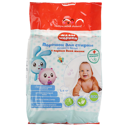 

ЗАБОТЛИВАЯ МАМА Порошок для стирки детского белья МАЛЫШАРИКИ 2400, Порошок для стирки детского белья МАЛЫШАРИКИ