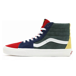 Кроссовки Mixed Corduroy SK8 HI High Top Sneakers Green/Blue/Red