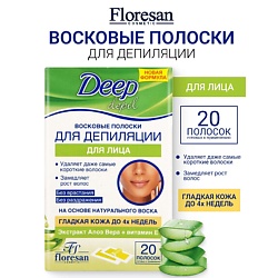Восковые полоски для депиляции лица с алоэ вера и витамином Е DEEP DEPIL