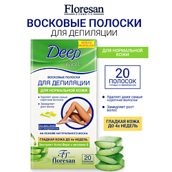 Восковые полоски для депиляции нормальной кожи с алоэ вера DEEP DEPIL