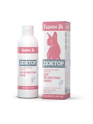 Шампунь бессульфатный для бесшерстных кошек для смягчения кожи без силиконов Доктор